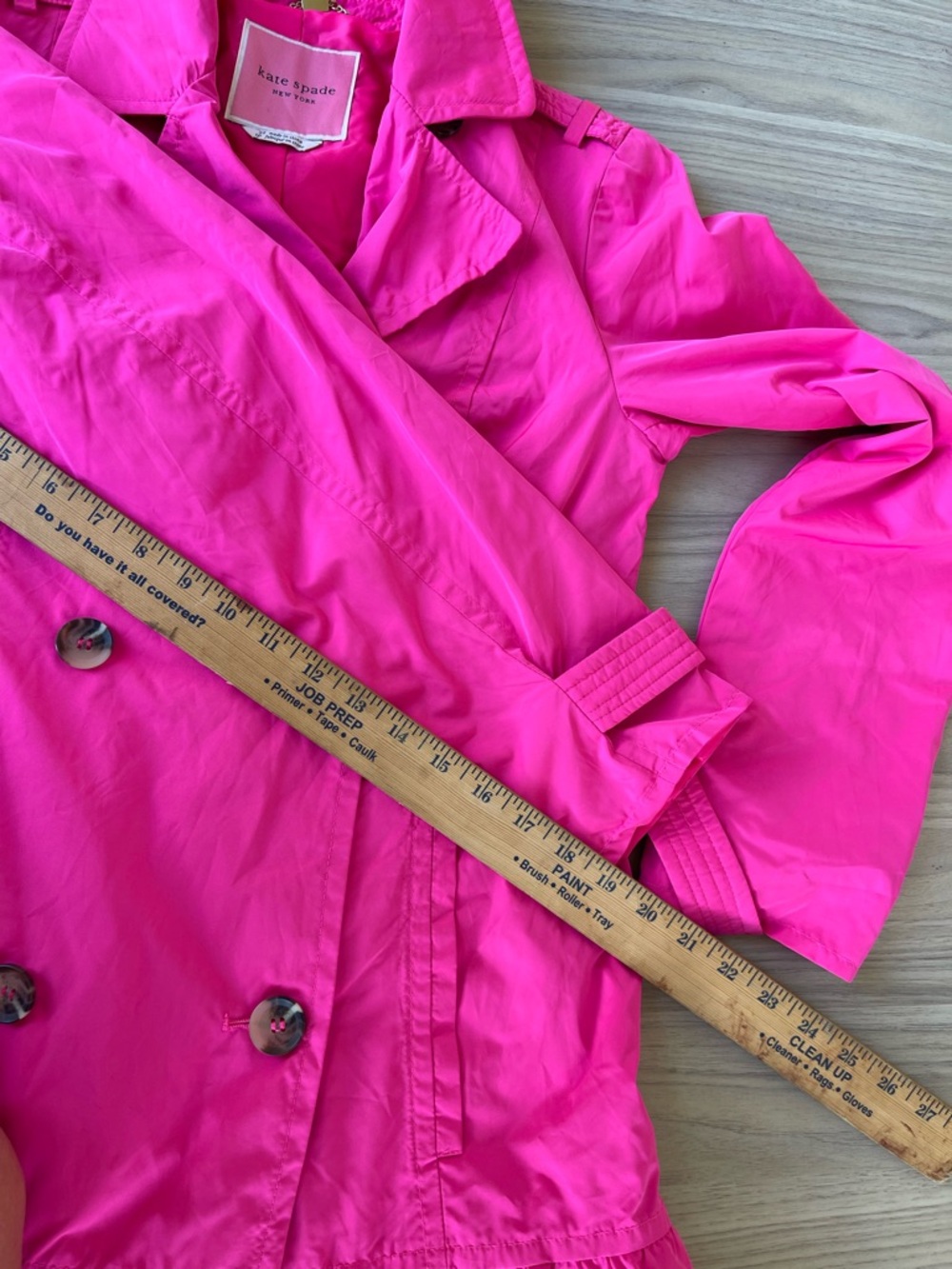 kate spade Vibrant Hot Pink Double-Breasted Trench Coat - Picture 5 of 11